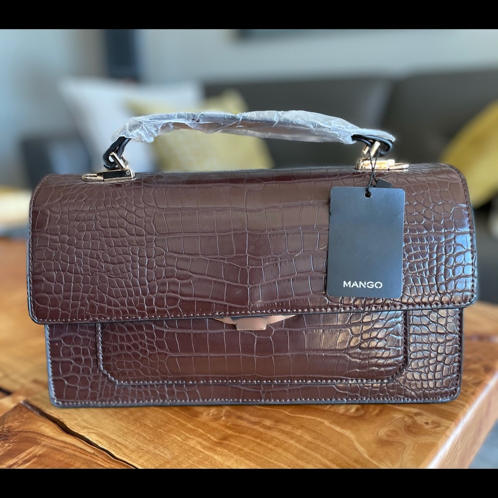 Mango faux crock handbag